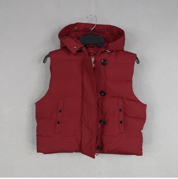 GAP Jackets & Blazers - Gap Puffer Vest Womens Large Red Hooded Down Winter San Francisco Love Lined